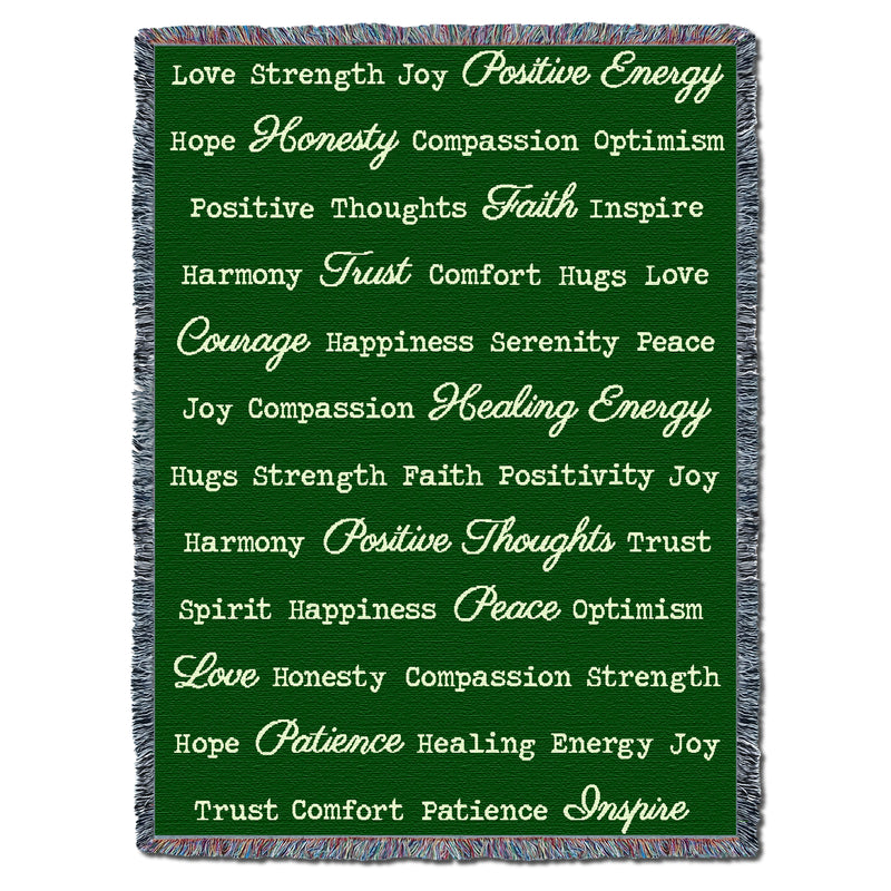 Word Hugs Green 54X70 Throw