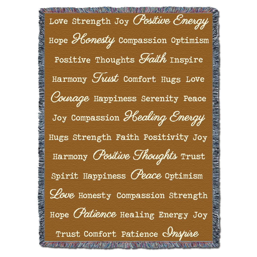Word Hugs Dark Gold 54X70 Throw