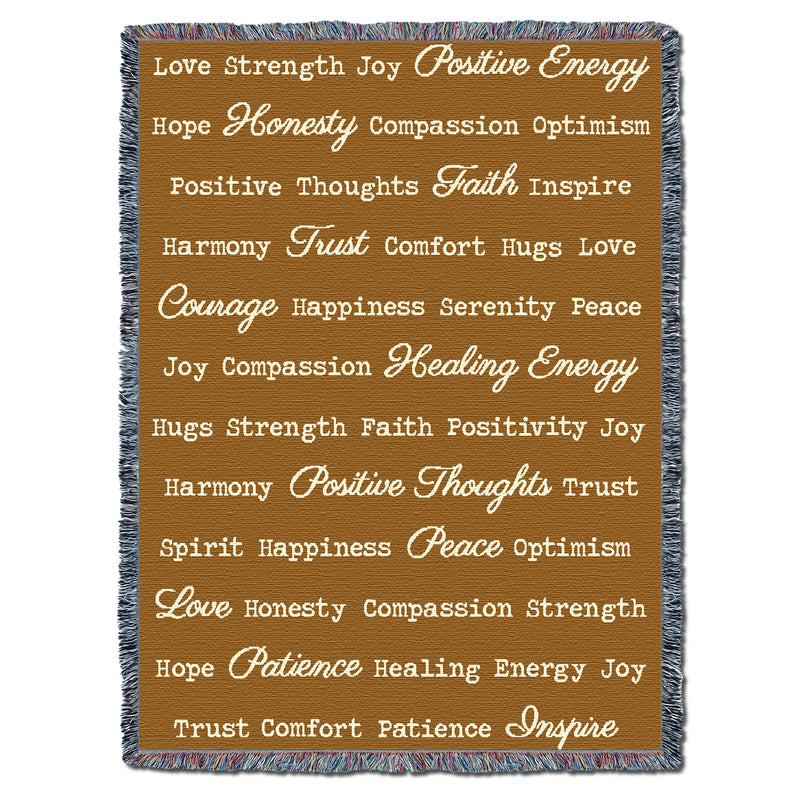 Word Hugs Dark Gold 54X70 Throw