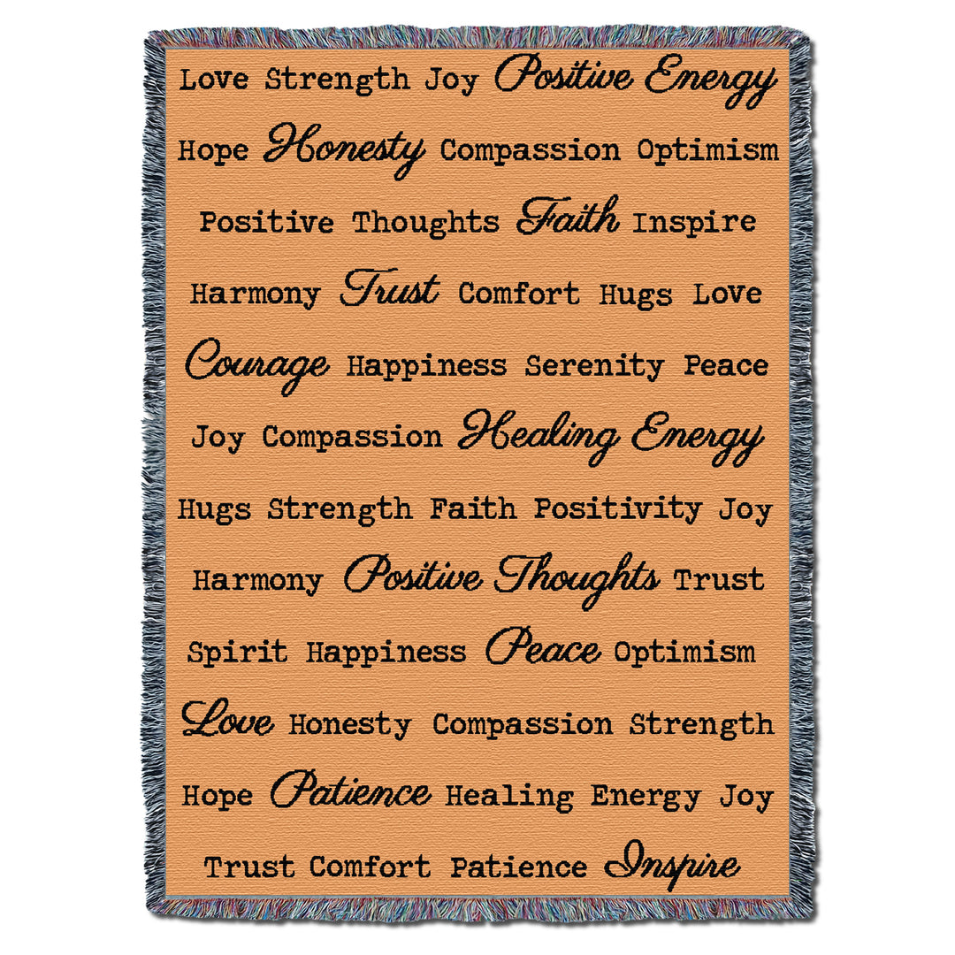 Word Hugs Peach 54X70 Throw