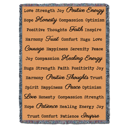 Word Hugs Peach 54X70 Throw