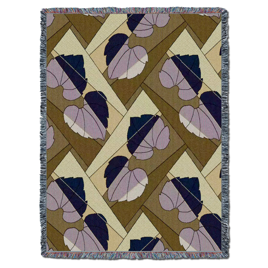 Leaves Grape on Gold Throw