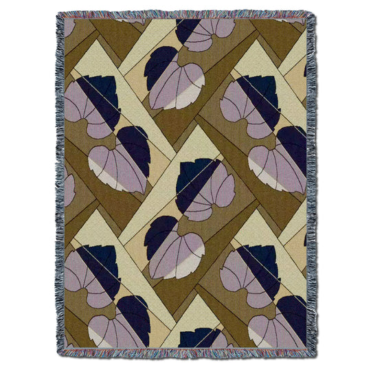 Leaves Grape on Gold Throw