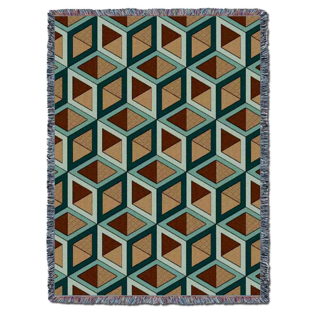 Blocks Teal Throw
