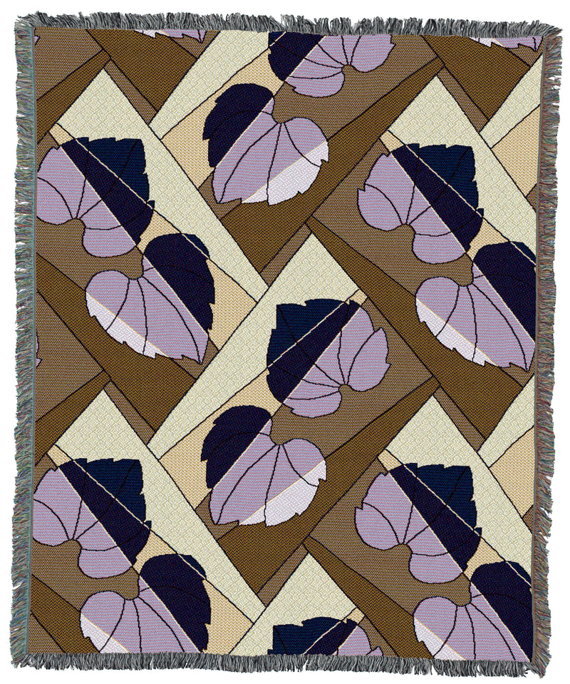 Leaves Grape on Gold 60x50 Throw