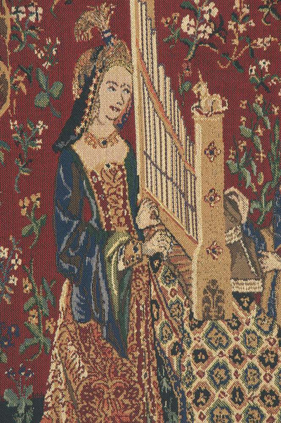 Lady and the Unicorn Organ II with Border Belgian Wall Tapestry