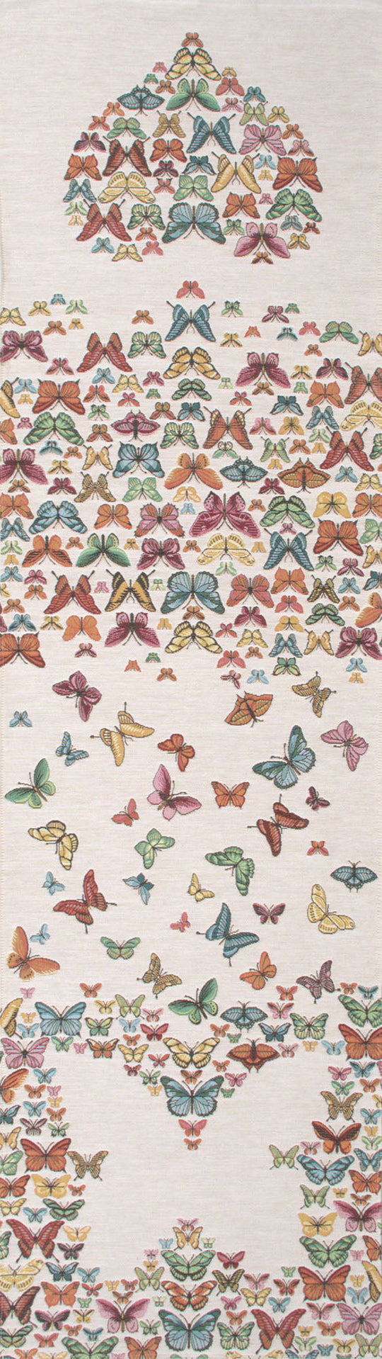 Butterflies White/Cream French Table Runner