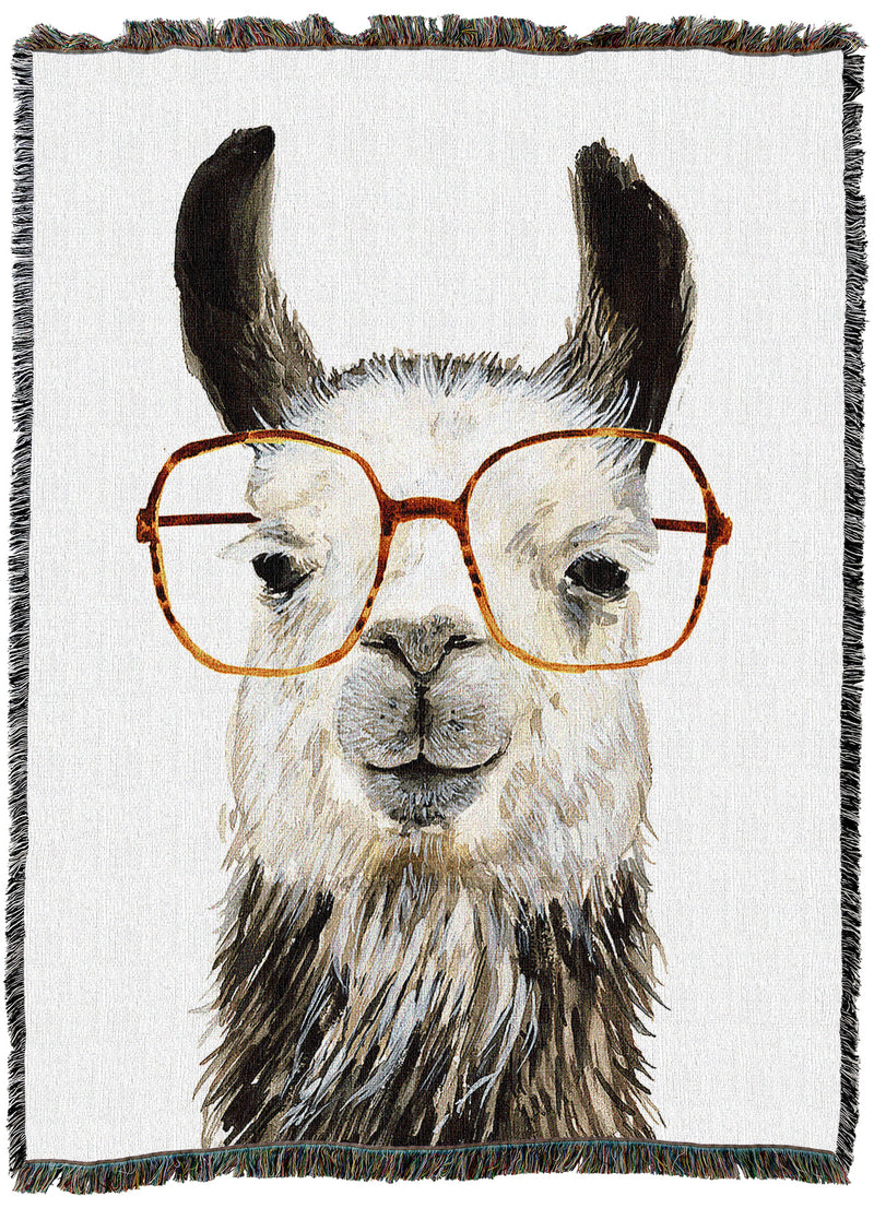 Llama With Glasses Throw