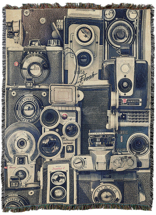 Vintage Cameras Throw