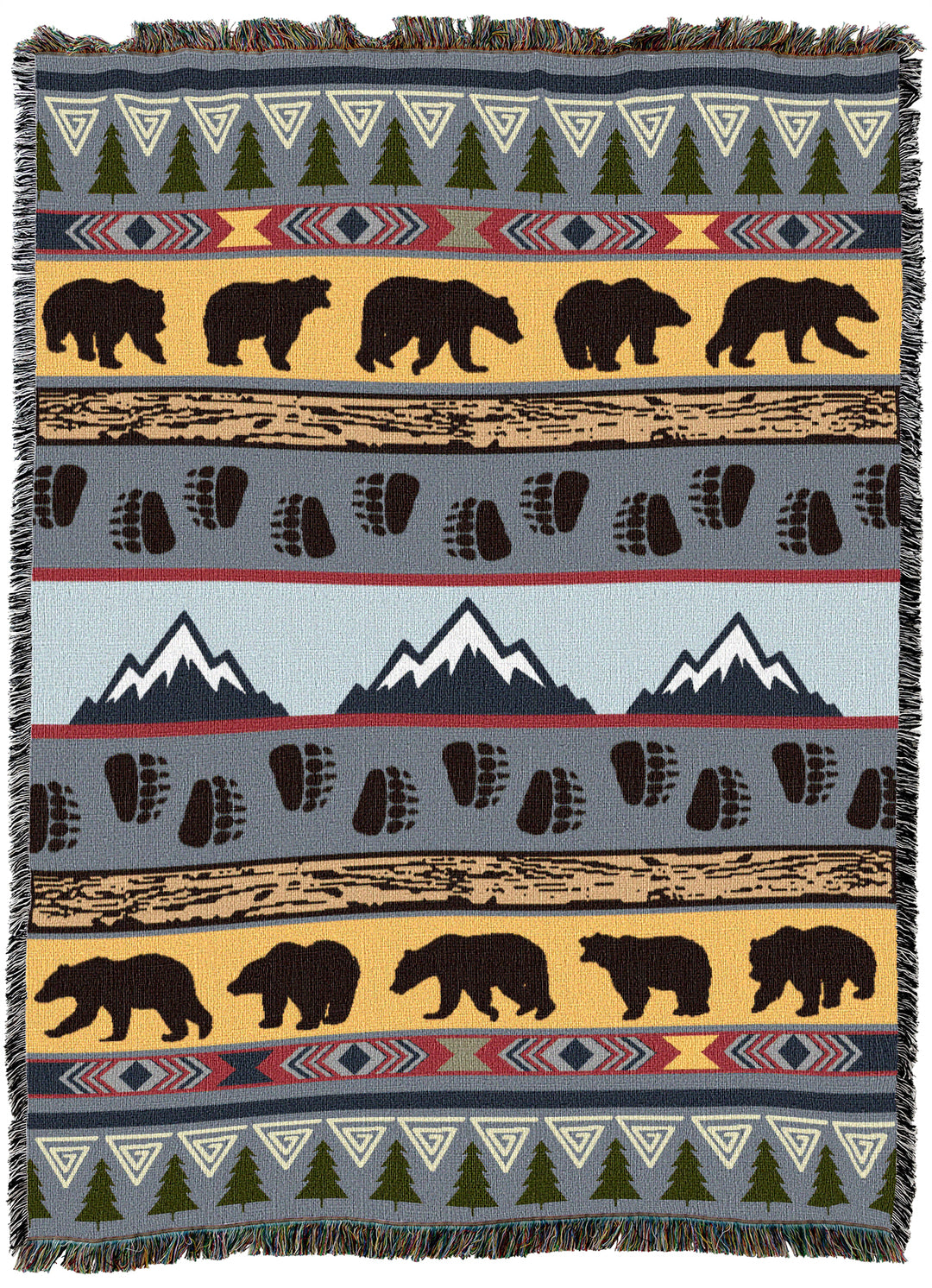 Lodge Pattern Blue Throw