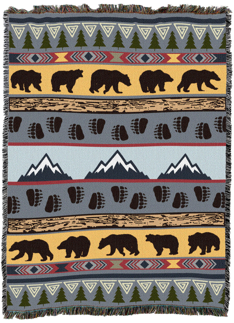 Lodge Pattern Blue Throw