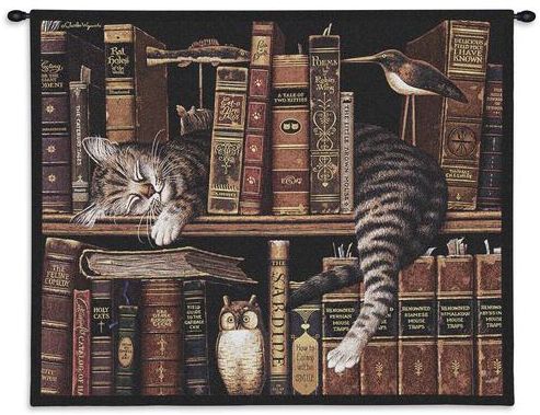 Frederick the Library Cat Wall Tapestry