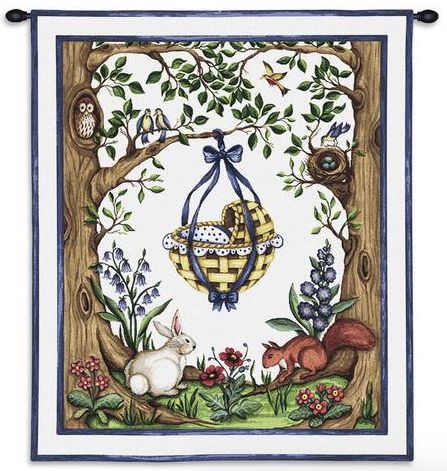 Rockabye Blue Baby Boy Wall Tapestry