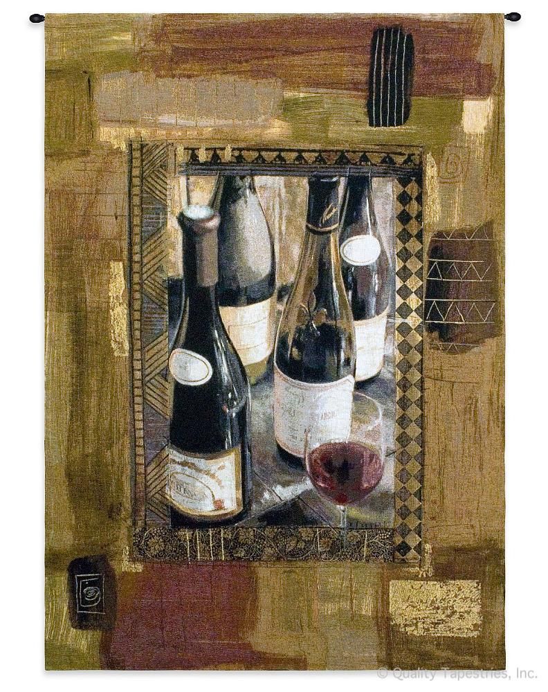 Abstract Wine Bottles II Wall Tapestry