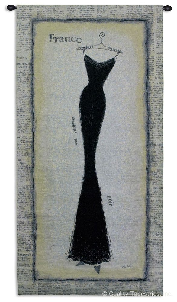 French Fashion Black Dress Wall Tapestry