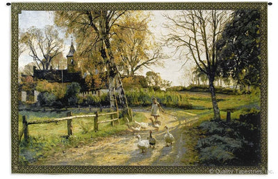 Goose Girl Country Wall Tapestry