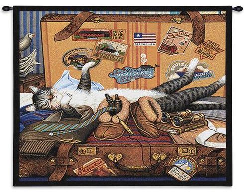 Mabel The Stowaway Cat Wall Tapestry