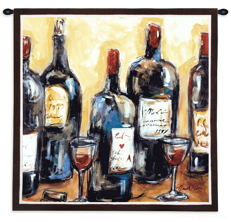 Red Wine Bar Abstract Wall Tapestry