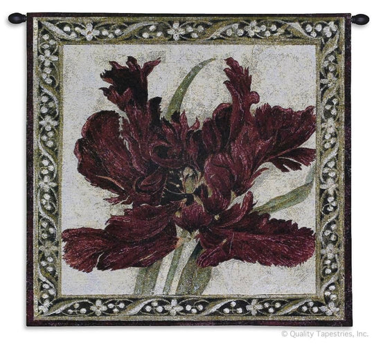 Fire Red Tulip Wall Tapestry
