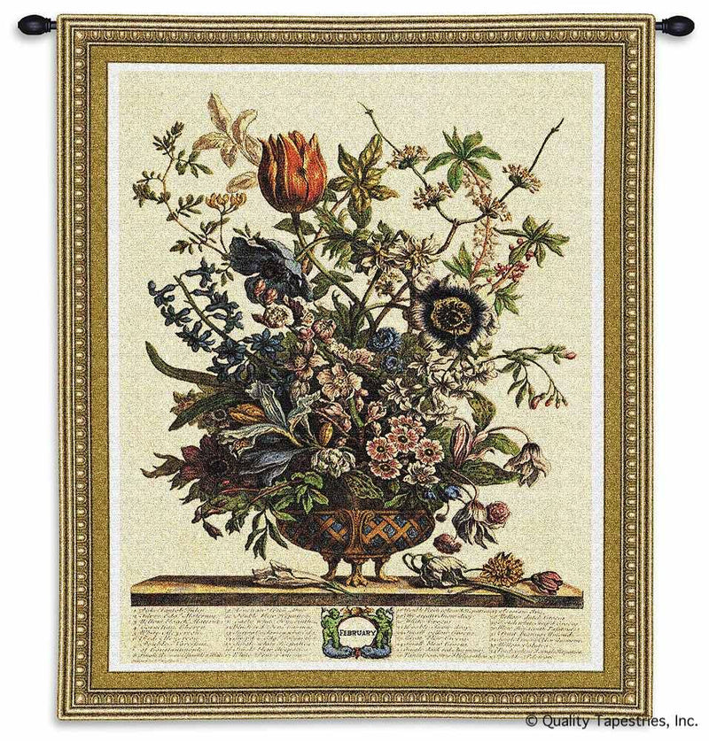 February Botanical Wall Tapestry