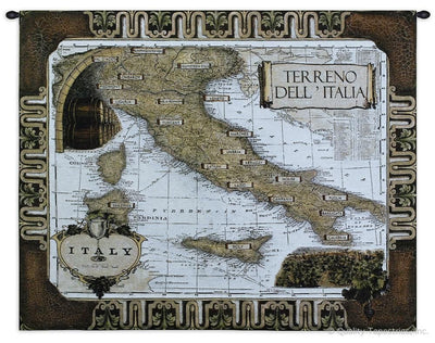 Map of Italy Wine Country Wall Tapestry