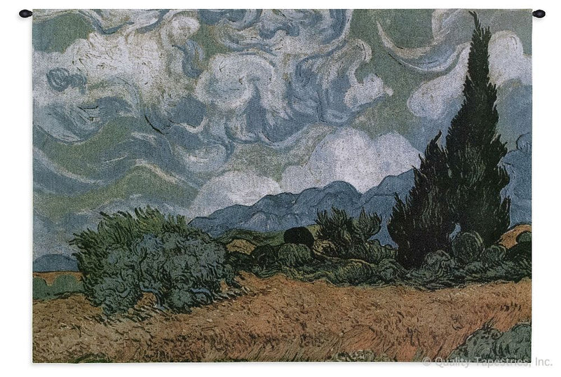 Van Gogh Wheatfield With Cypresses Wall Tapestry