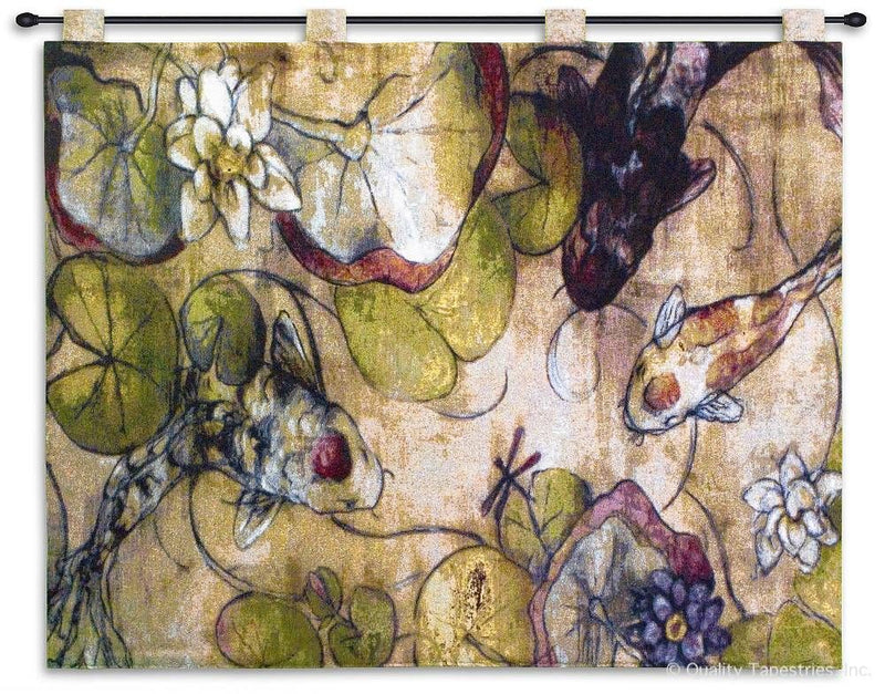 Koi Pond Abstract Fish Wall Tapestry