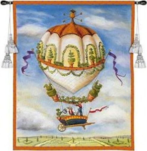 Hot Air Balloon Airship Gardeners Wall Tapestry
