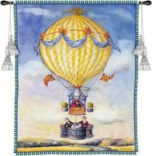 Hot Air Balloon High Tea Wall Tapestry