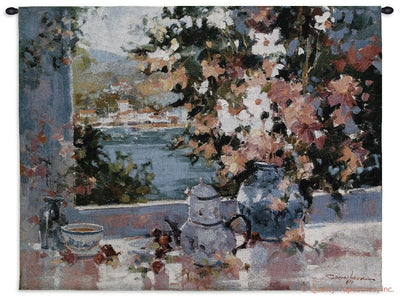 Window View Floral Wall Tapestry