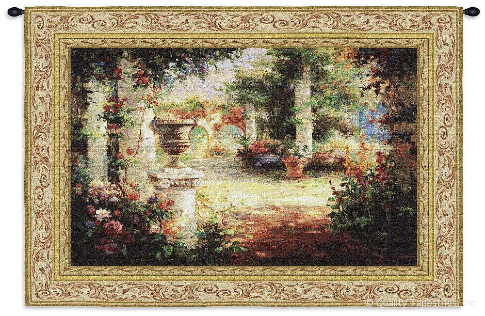 Sunlit Courtyard Wall Tapestry