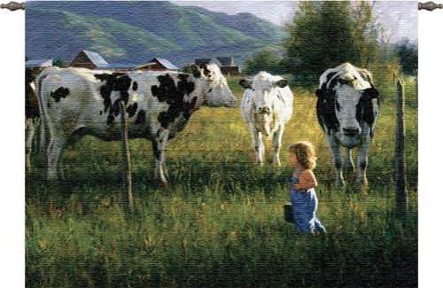 Anniken And Cows Wall Tapestry
