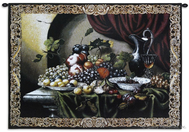 Vintage Still Life Bordered Wall Tapestry