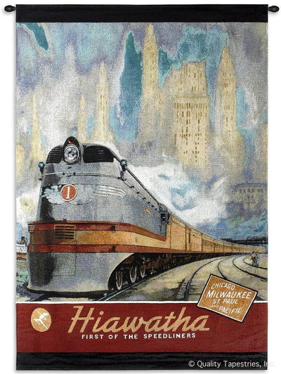 Hiawatha Train Vintage Poster Wall Tapestry