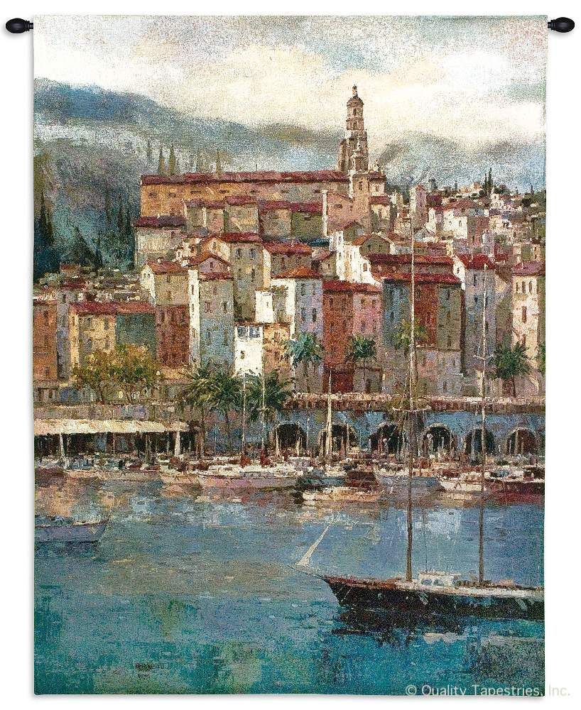 Mediterranean Harbor Wall Tapestry
