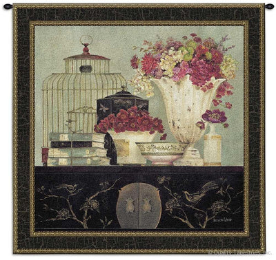 Vintage Still Life With Birdhouse Wall Tapestry