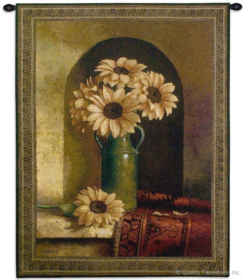 Sunflowers With Persian Rug Wall Tapestry