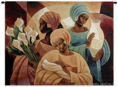 African Garb Three Ladies Wall Tapestry