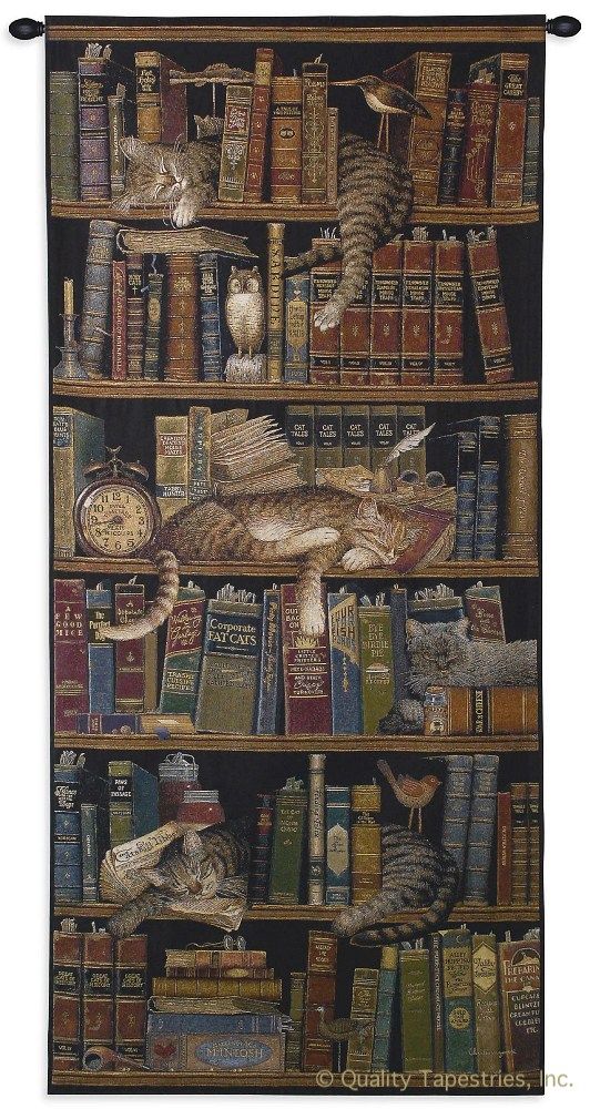 Classic Tails Library Cats Wall Tapestry