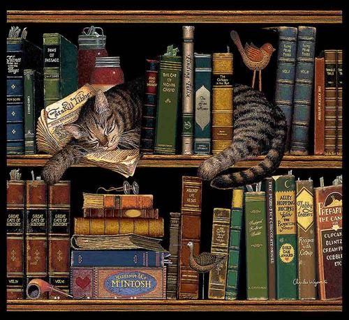 Max In The Stacks Wall Tapestry
