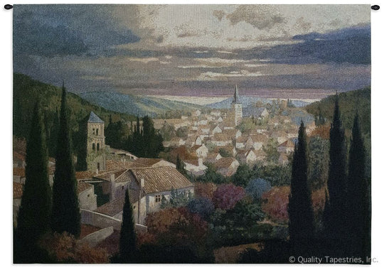 Village In The Sun Wall Tapestry