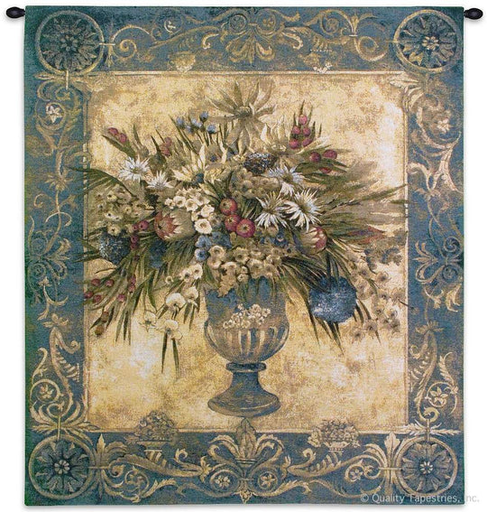 Tuscan Urn Cerulean Wall Tapestry