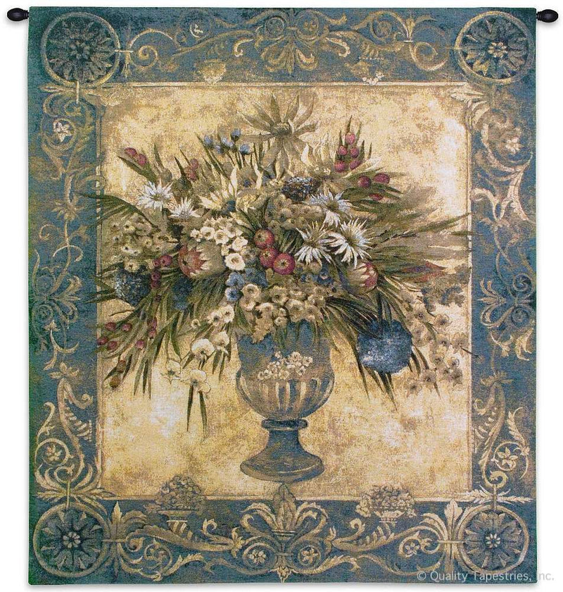 Tuscan Urn Cerulean Wall Tapestry