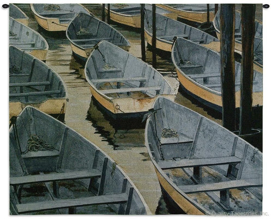 Docked Boats Wall Tapestry
