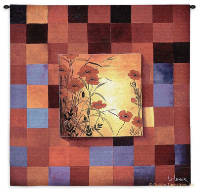 Poppies & Squares Wall Tapestry