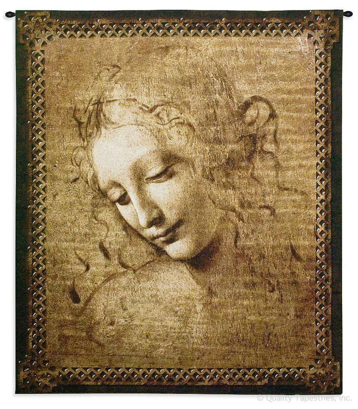Leonardo da Vinci Artistic Womans Face Wall Tapestry