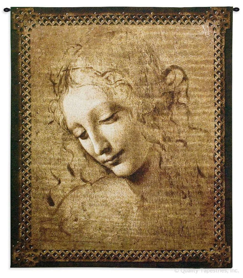Leonardo da Vinci Artistic Womans Face Wall Tapestry