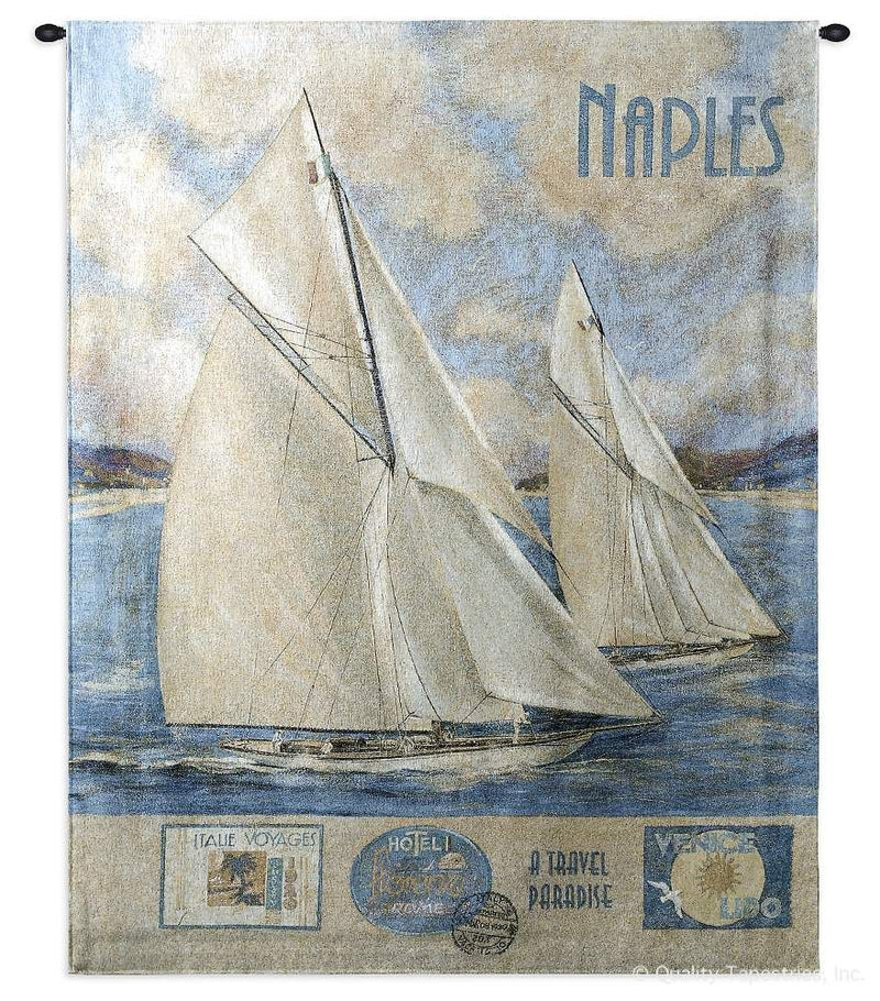 Naples Sailboats Wall Tapestry