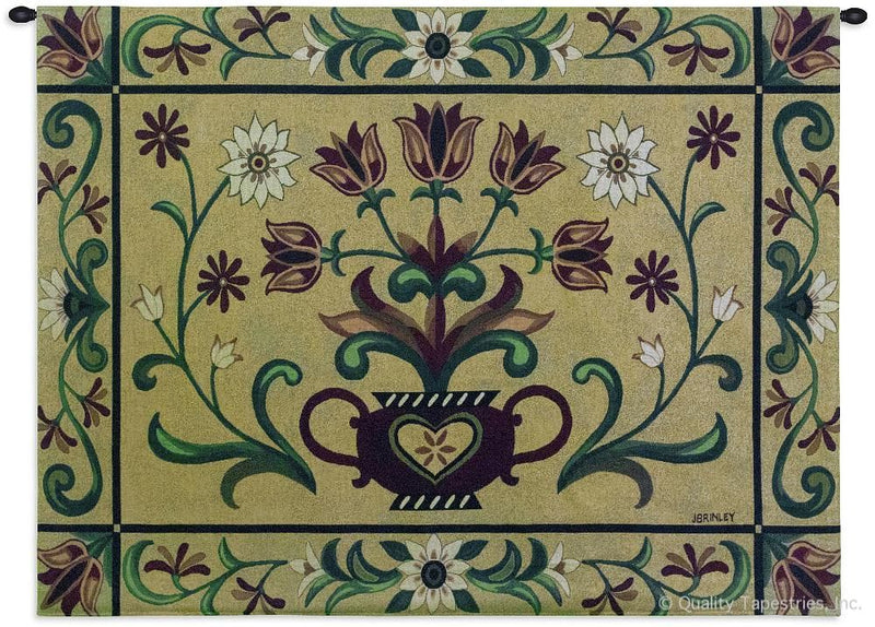 Heritage Floral Yellow Wall Tapestry