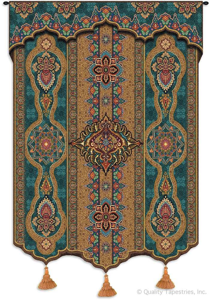 Indian Prema Azure Wall Tapestry
